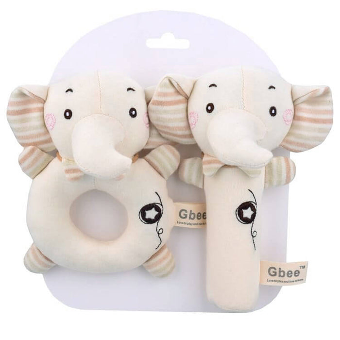 Baby Cotton Round Rattle Stick Soothing Toy