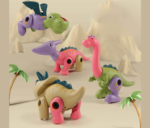 Mukayimotoy Plastic Non-Toxic DIY Manual Disassembly and Assembly Dinosaur 3-in-1 Set