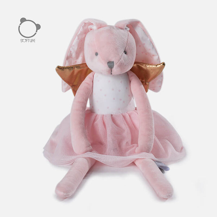 MUKAYIMO Wing Pink Bunny Plush Soothing Doll