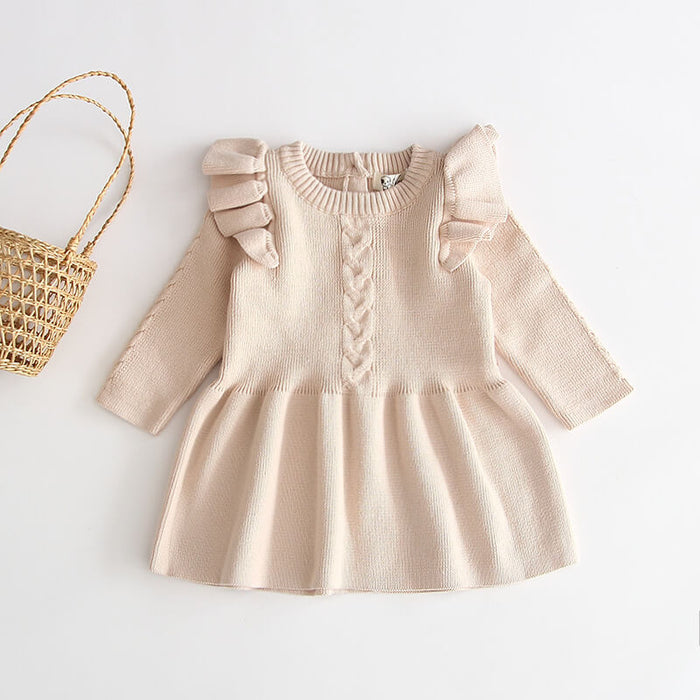 MUKAYIMO Baby Warm Dress Knitted Princess Sweater