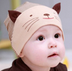Baby Caps Cute Cat Ear Design Baby Beanie Kids Hats,boy Girls Cotton Striped Newborn Bebes Bonnet For 1-3years Old