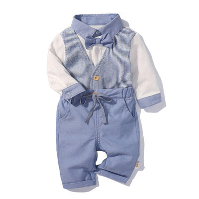 Spring New Boys' Fake Two-Piece Romper Vest Pants