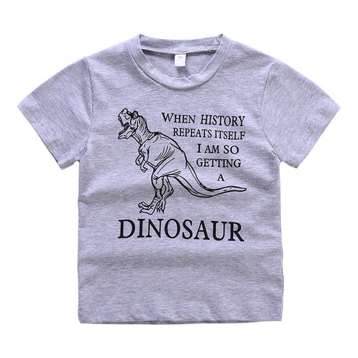 Boy's Suit Children's Clothing Spring And Summer Cartoon Dinosaur Short Sleeve