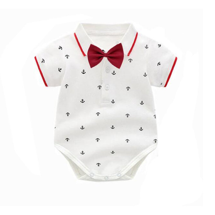 Baby Boy Gentleman Suit Printed Romper