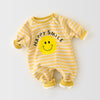 MUKAYIMO Polka Dot Banana Stripe Smiley Face Thickened Long Sleeve One Piece