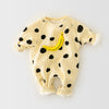 MUKAYIMO Polka Dot Banana Stripe Smiley Face Thickened Long Sleeve One Piece