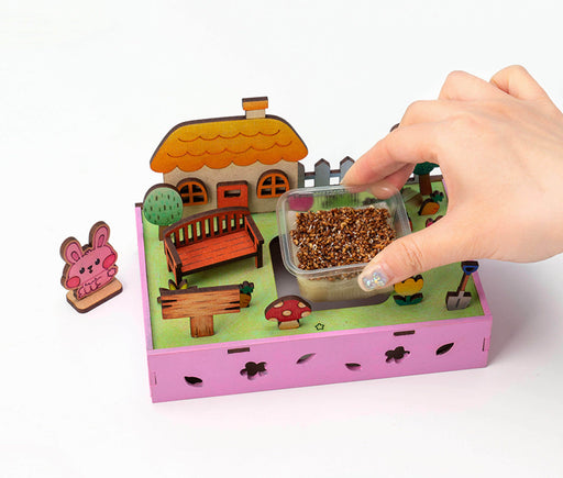 Mukayimotoy Farm Children's Handmade DIY Wooden Puzzle Soilless Planting Potted Plants