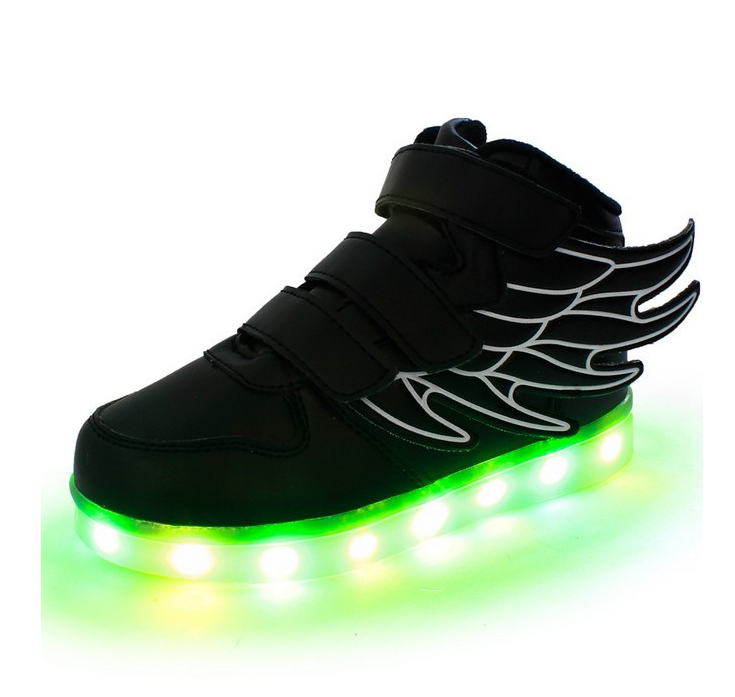 Children's shoes led light shoes children's wings light shoes usb charging colorful luminous shoes casual light shoes