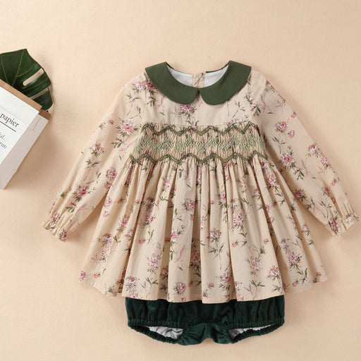 Handmade Cotton Long-sleeved Printed Princess Dress