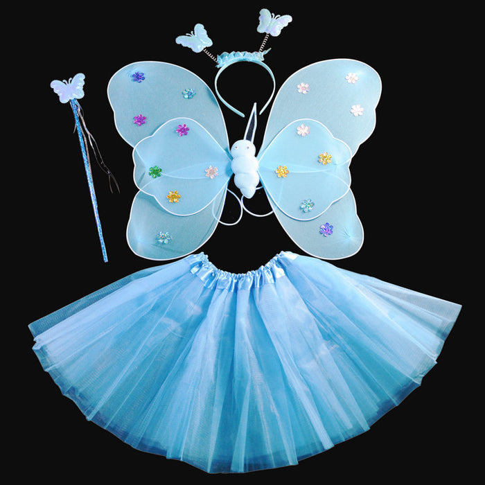 Activity Stage Performance Children's Toys Cos Angel Butterfly Wings Skirt Fairy Stick Suit