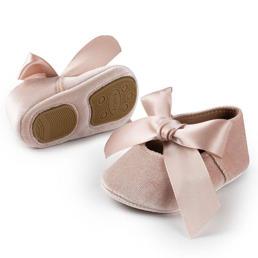 MUKAYIMO Ribbon Spring and Autumn Baby Princess Soft-Soled Toddler Shoes