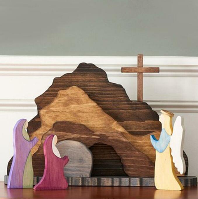 Easter Scene Wooden Decoration