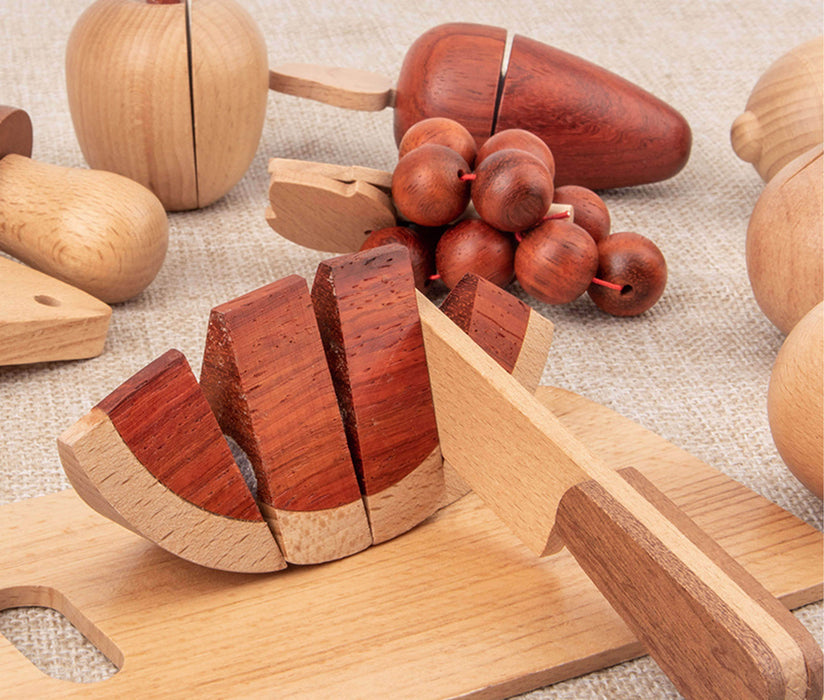 Mukaimo 30 Pcs Wooden Fruit and Vegetable Cutting