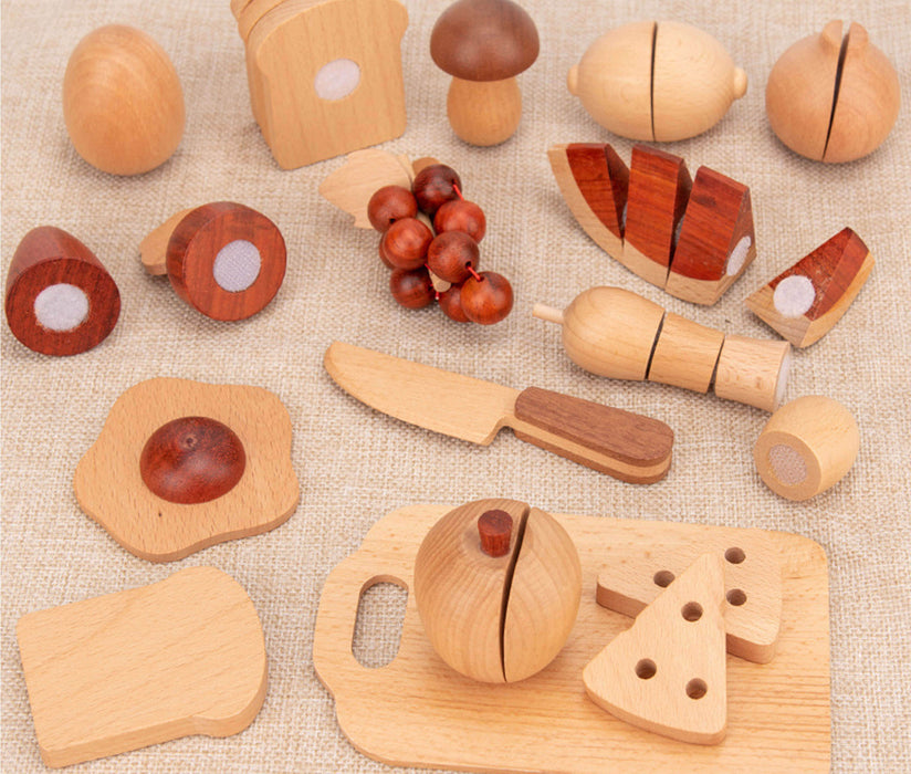 Mukaimo 30 Pcs Wooden Fruit and Vegetable Cutting
