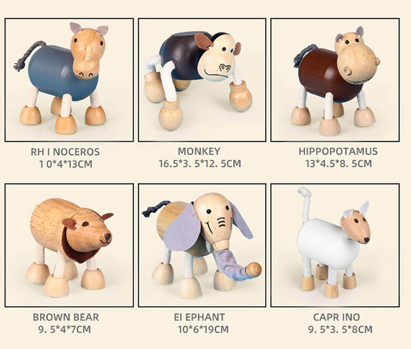Mukaimo 6 PCS-1 Wooden Creative Animal Dolls