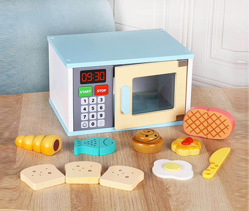 Mukaimo Microwave Oven Set Combination of Pot and Bowl Wooden Toys