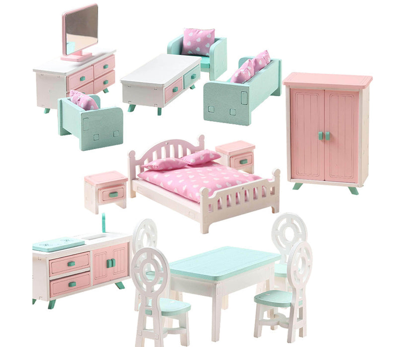 Mukayimotoys ALL IN Simulation Mini Wooden Small Furniture Set