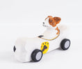 Mukayimotoys Dog Car Handmade Solid Wood Carved Animal Scooter