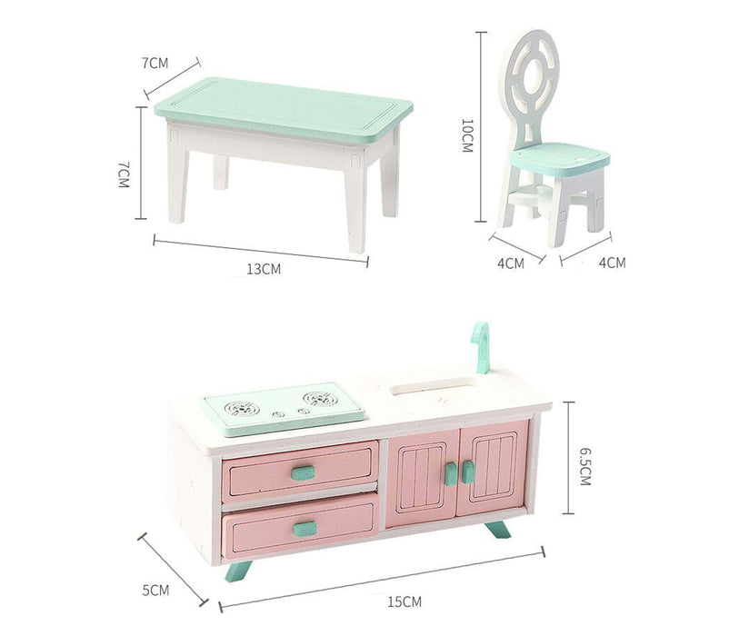 Mukayimotoys Simulation Mini Wooden Small Furniture Set